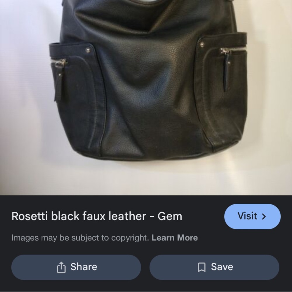 Rosetti Black Faux Leather handbag